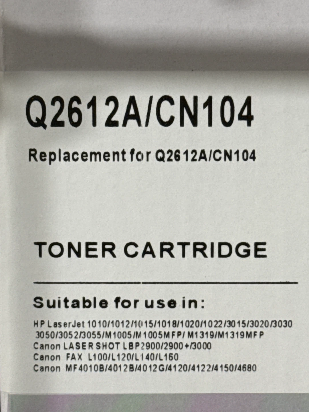 Compatible Q2612A/CN104 Toner Cartridge