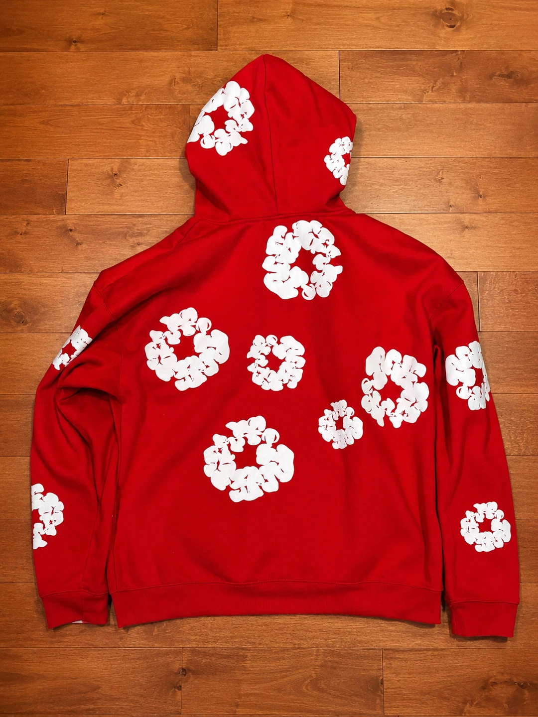 Red Hoodie with White Floral Print - photo 2