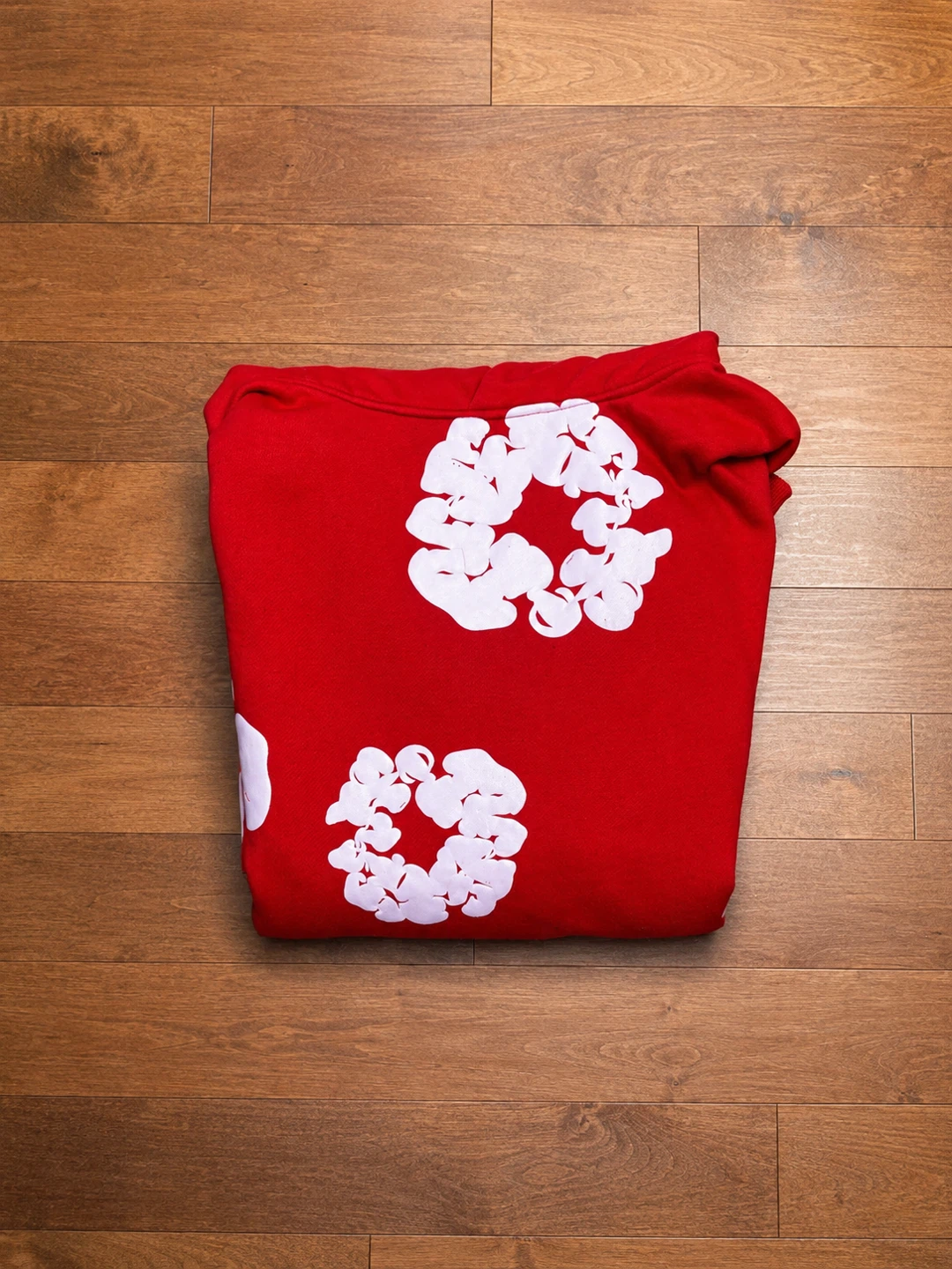 Red Hoodie with White Floral Print - photo 3