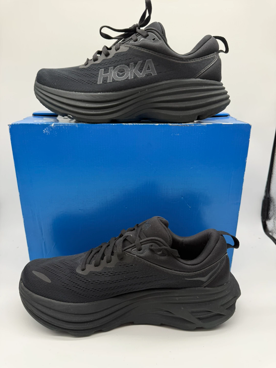 Hoka Bondi 8 2E Wide Triple Black Men’s Running Shoes Sz US 8,5