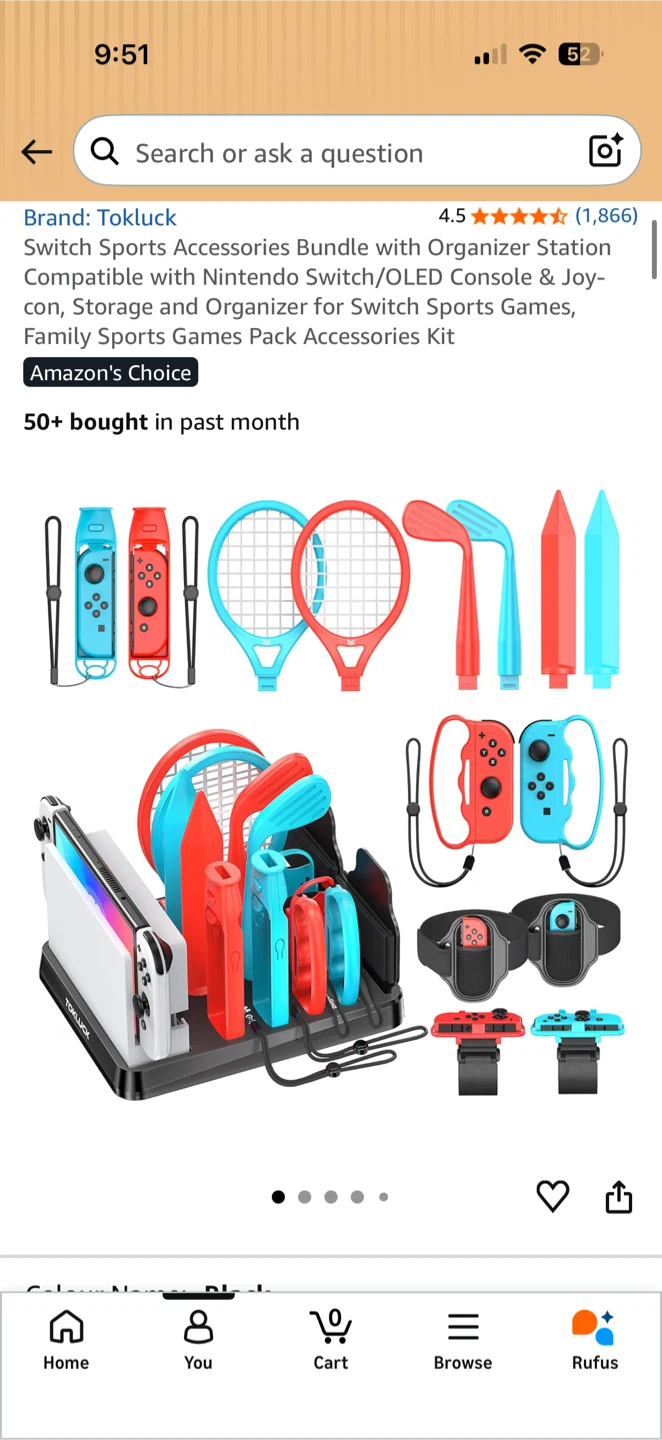 Tokluck Switch Sports Accessories Bundle with Organizer Station