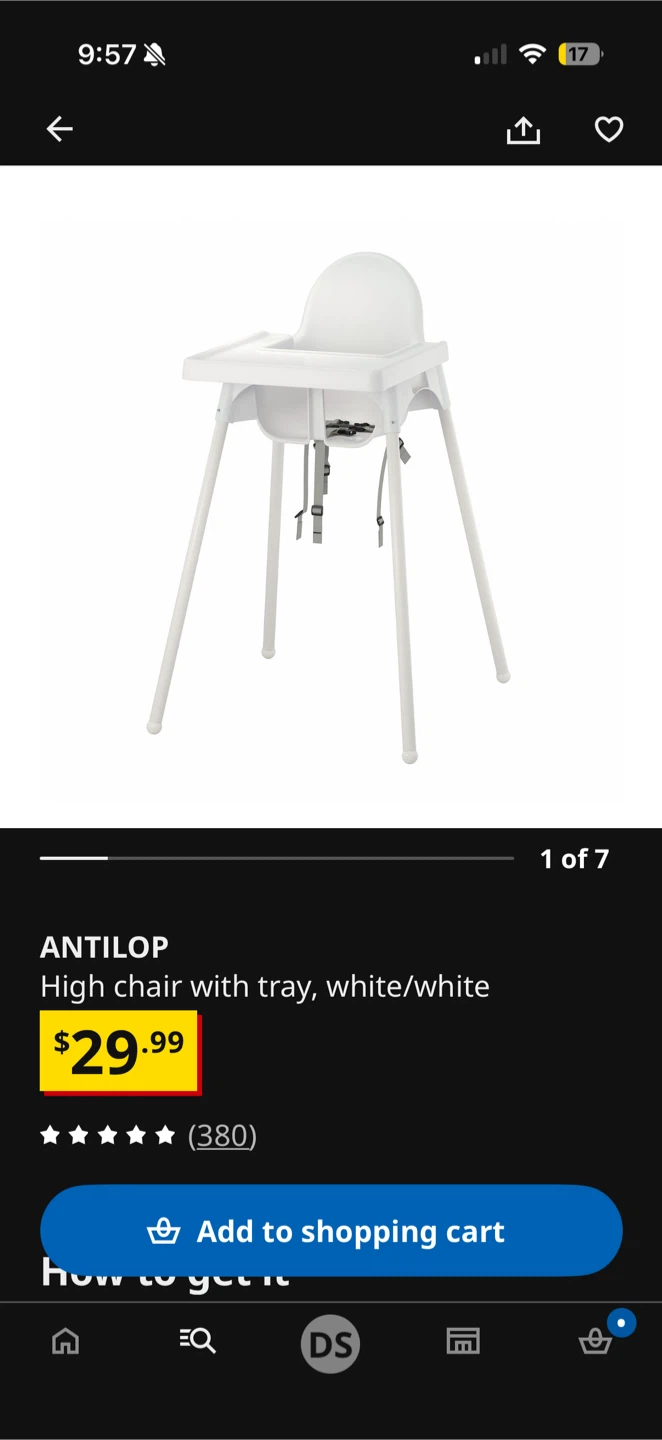 IKEA ANTILOP High Chair with Tray - Like New (Used 1 week) - photo 2