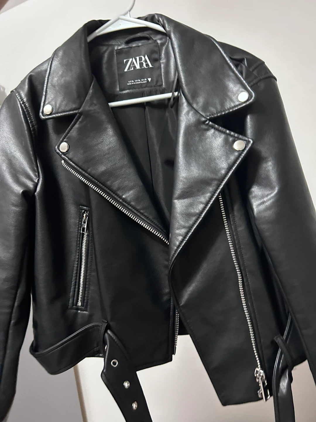 Zara Black Faux Leather Moto Jacket