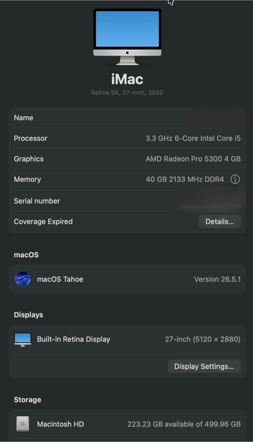 2020 iMac 27" 5K Retina Display–40GB RAM–Excellent Condition - photo 4