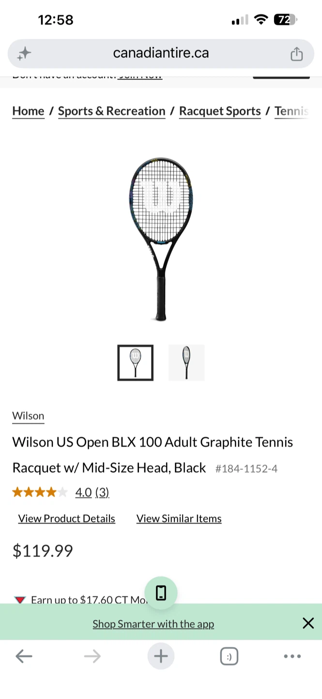 Wilson US Open BLX 100 Graphite Tennis $60/1 - $100/2 - photo 2