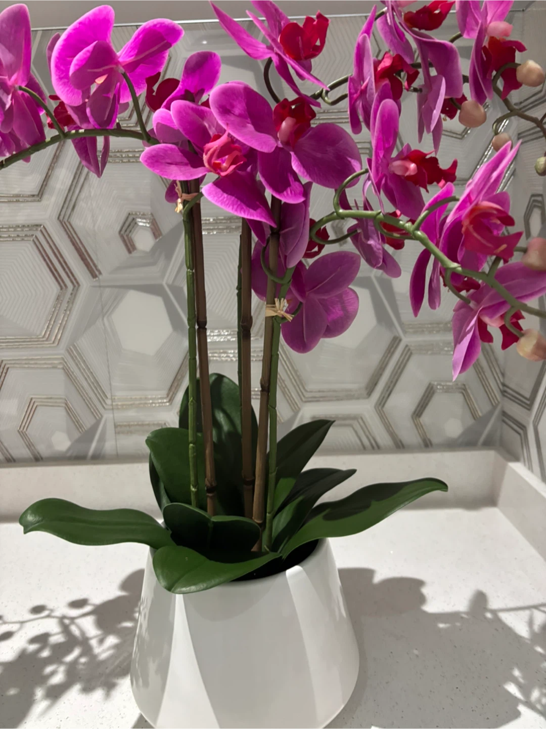 Artificial  white and pink Orchid plants - photo 2