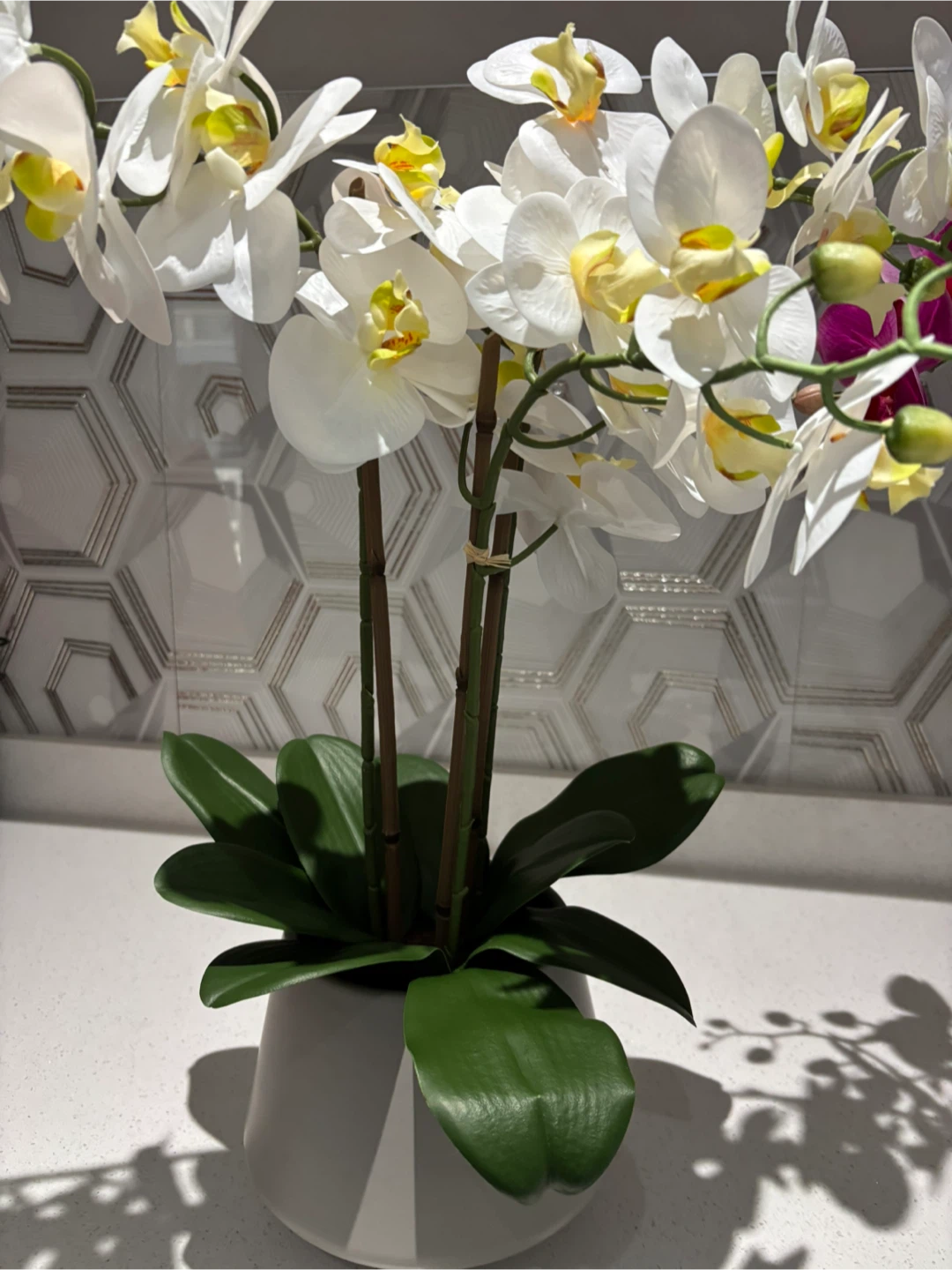 Artificial  white and pink Orchid plants - photo 3
