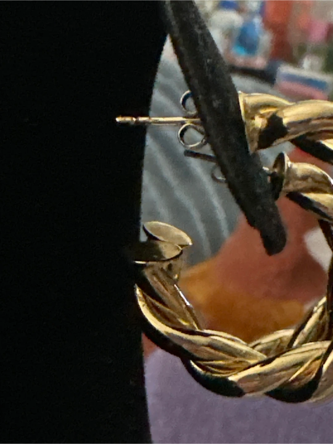 14k Gold laminated twisted Hoop Earrings - photo 2