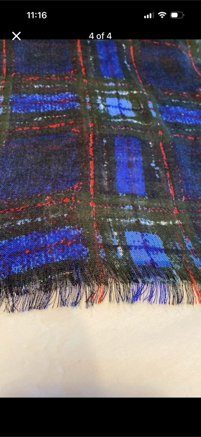 Blue Red Plaid Sarong Wrap - photo 4