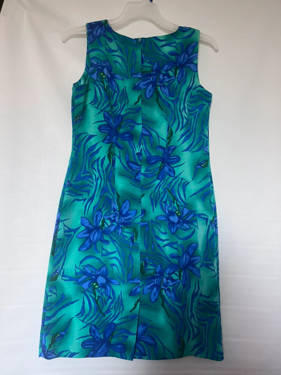 Dressbarn Blue Floral Sleeveless Dress Size 10 - photo 2