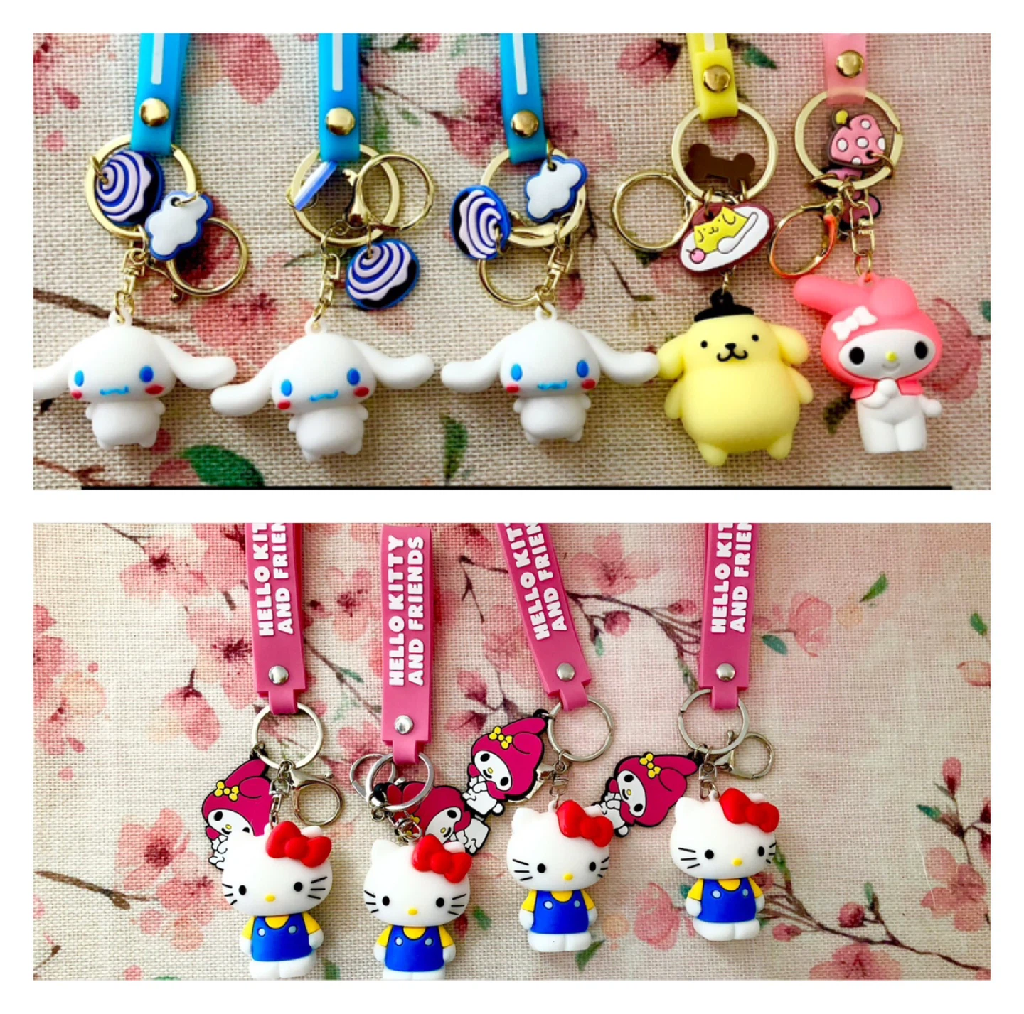 (Hello Kitty, Cinnamoroll, My Melody, Pompompurin)