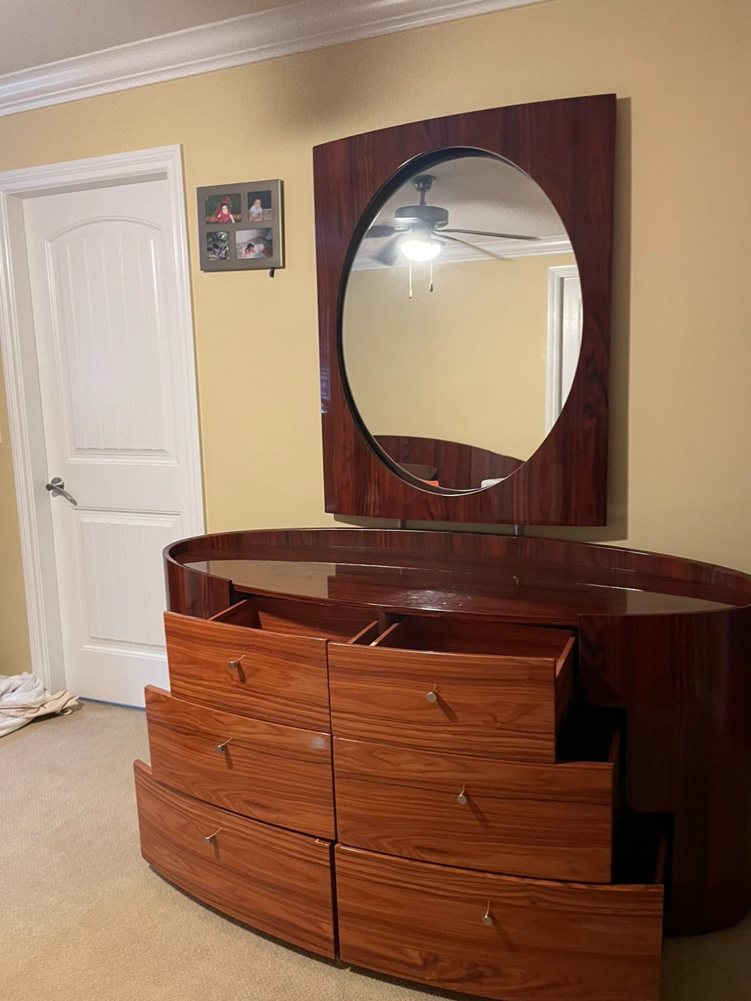 Wooden Armoire with Mirror and Dresser - photo 2