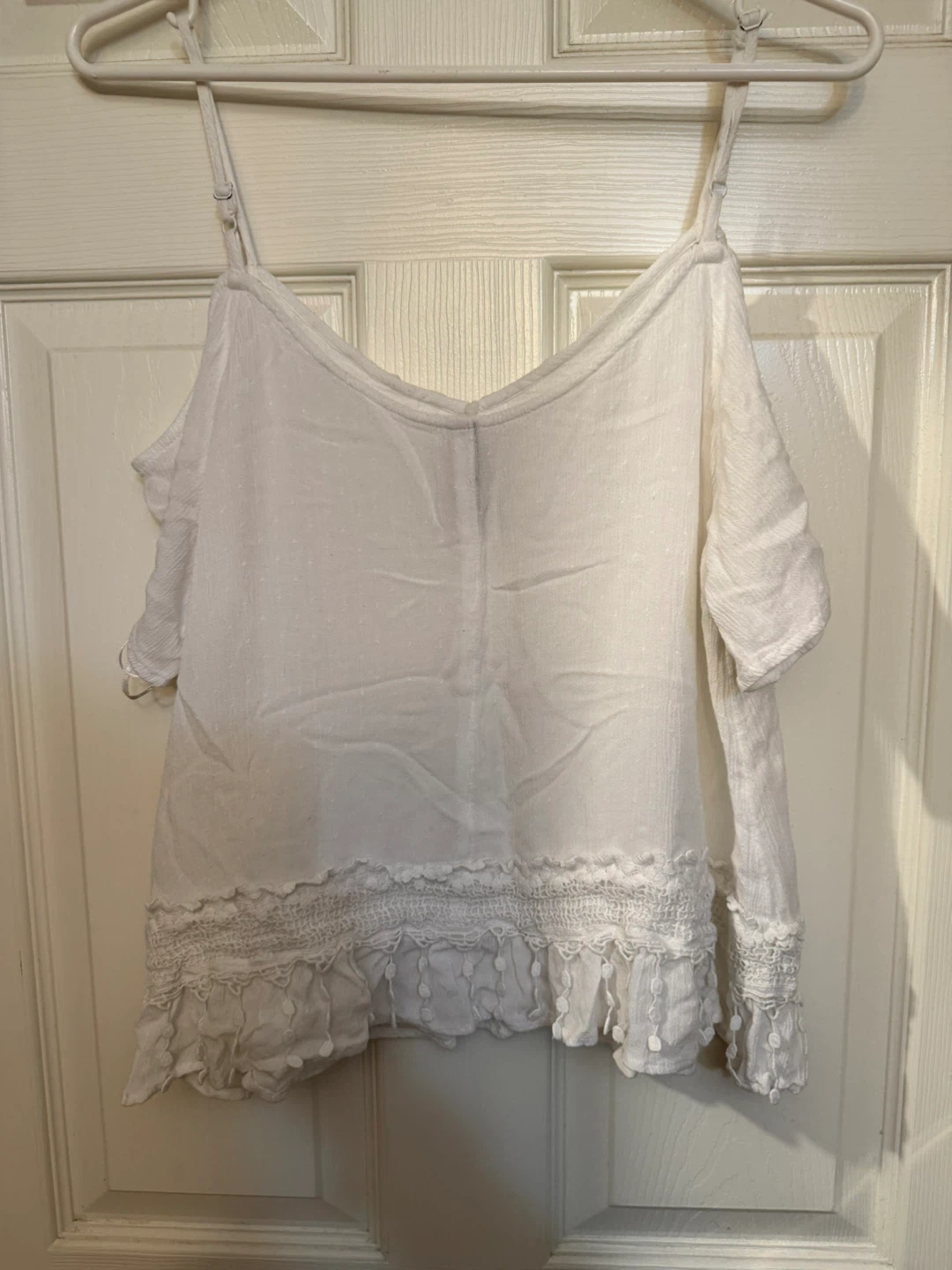 White Embroidered Crop Top - photo 3