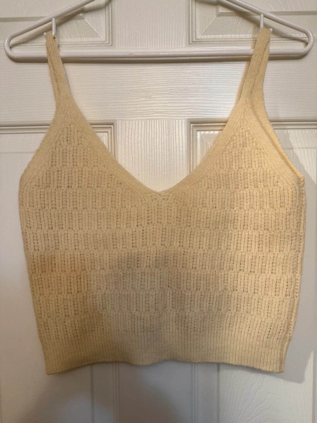 Cream knit tank top