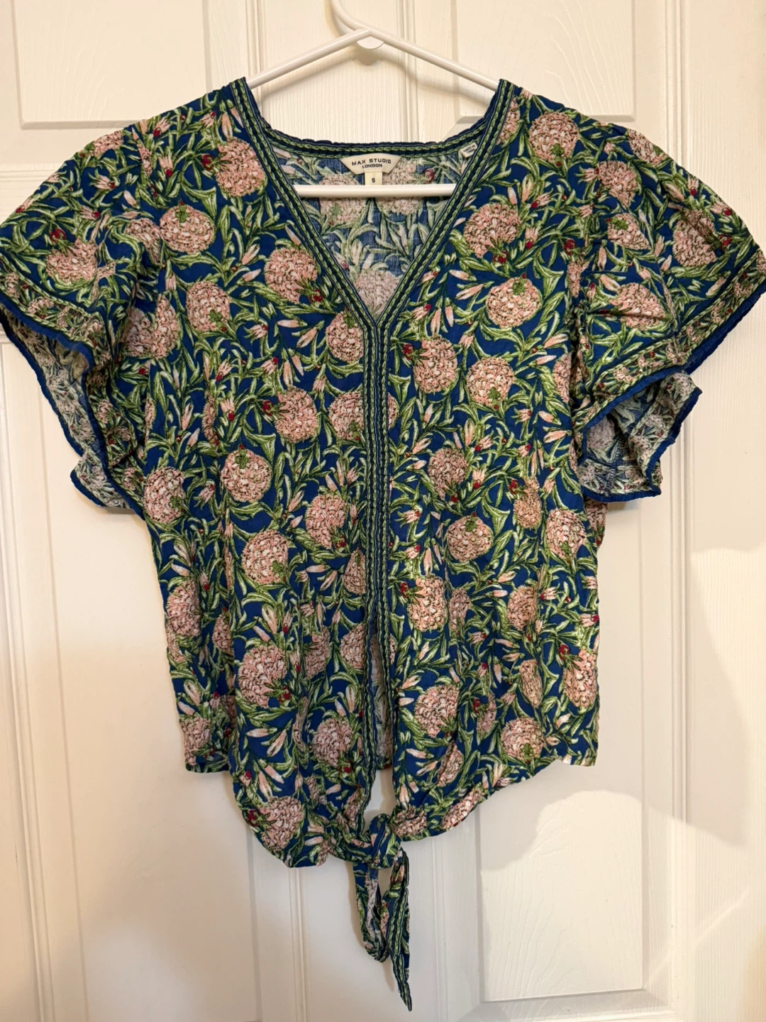 Wax Studio Women's Floral Tie-Front Blouse