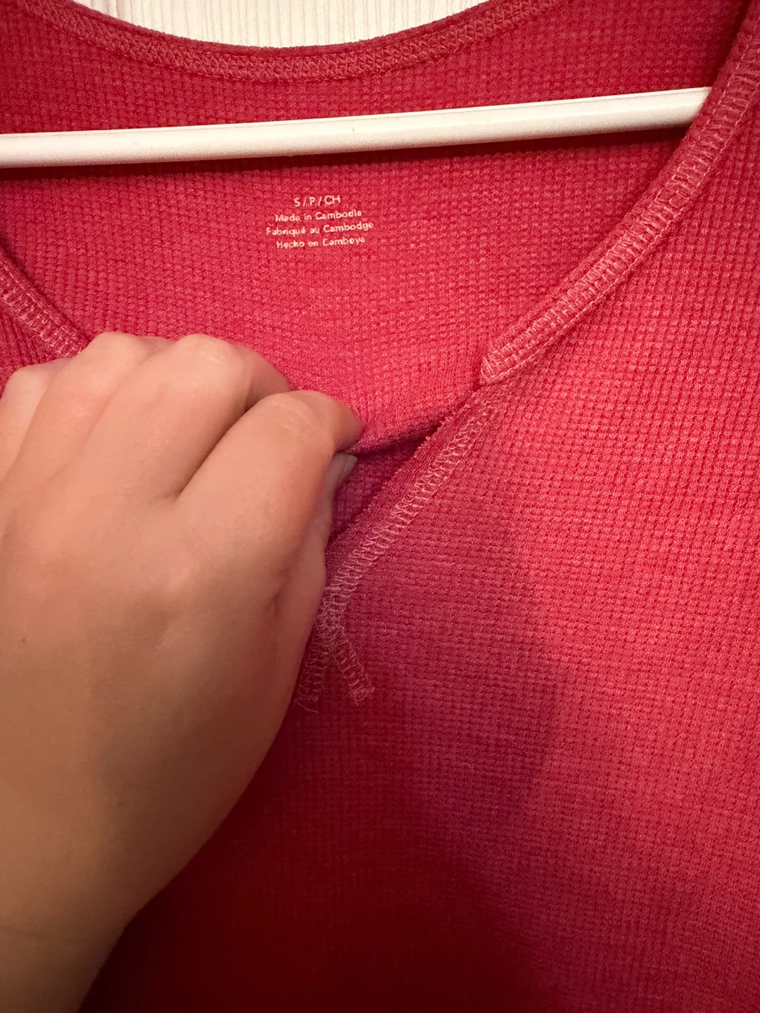 American Eagle Thermal Henley Shirt - Red - photo 2
