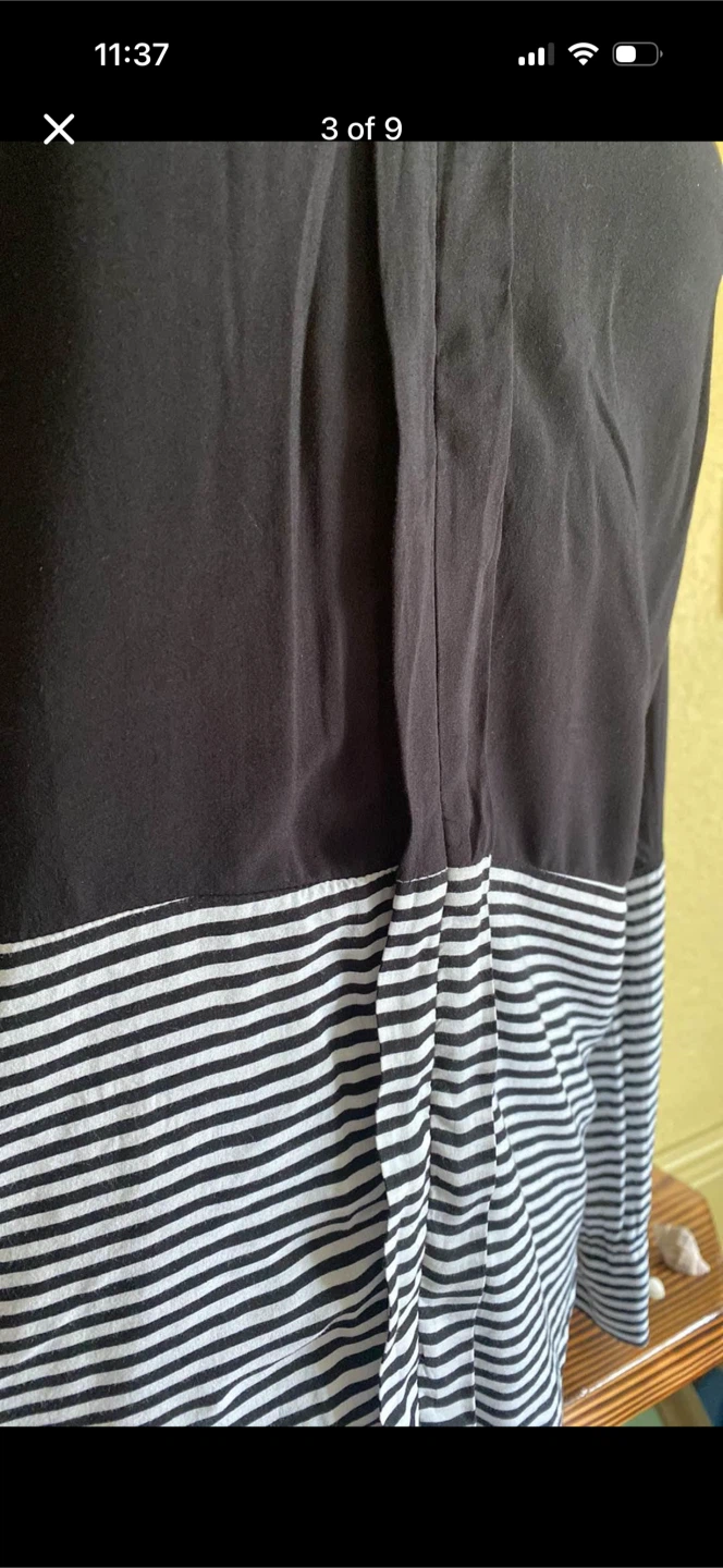 Splendid Black And White Striped V-neck Shirt Top Blouse - photo 3