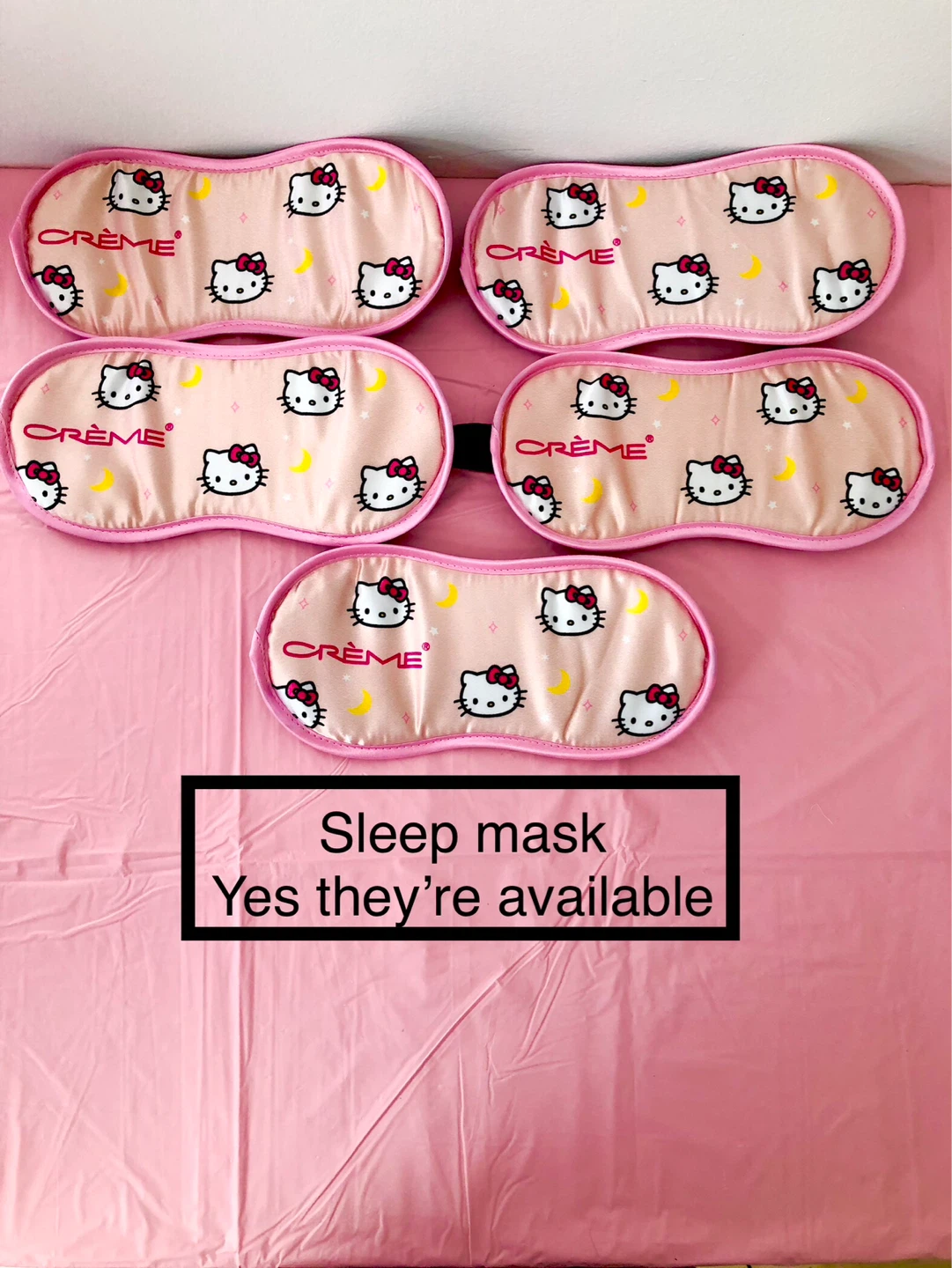 Creme Hello Kitty Sleep Mask - Pink
