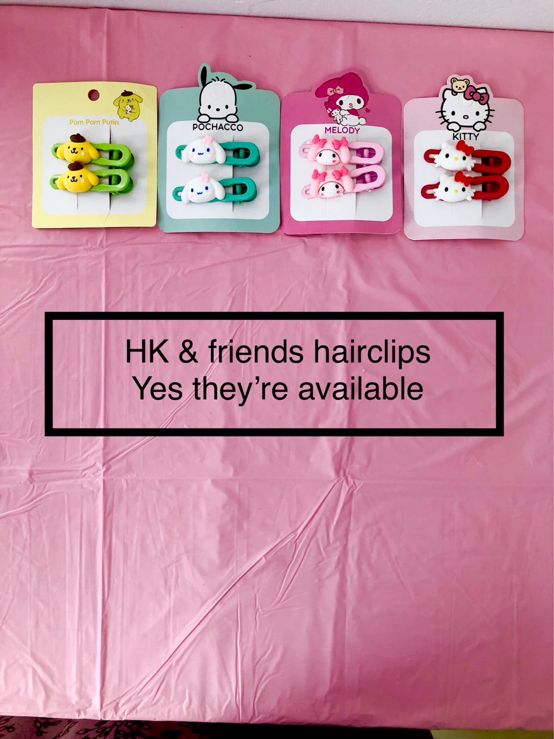 Hair Clips (Pom Pom Purin, Pochacco, Melody, Kitty)