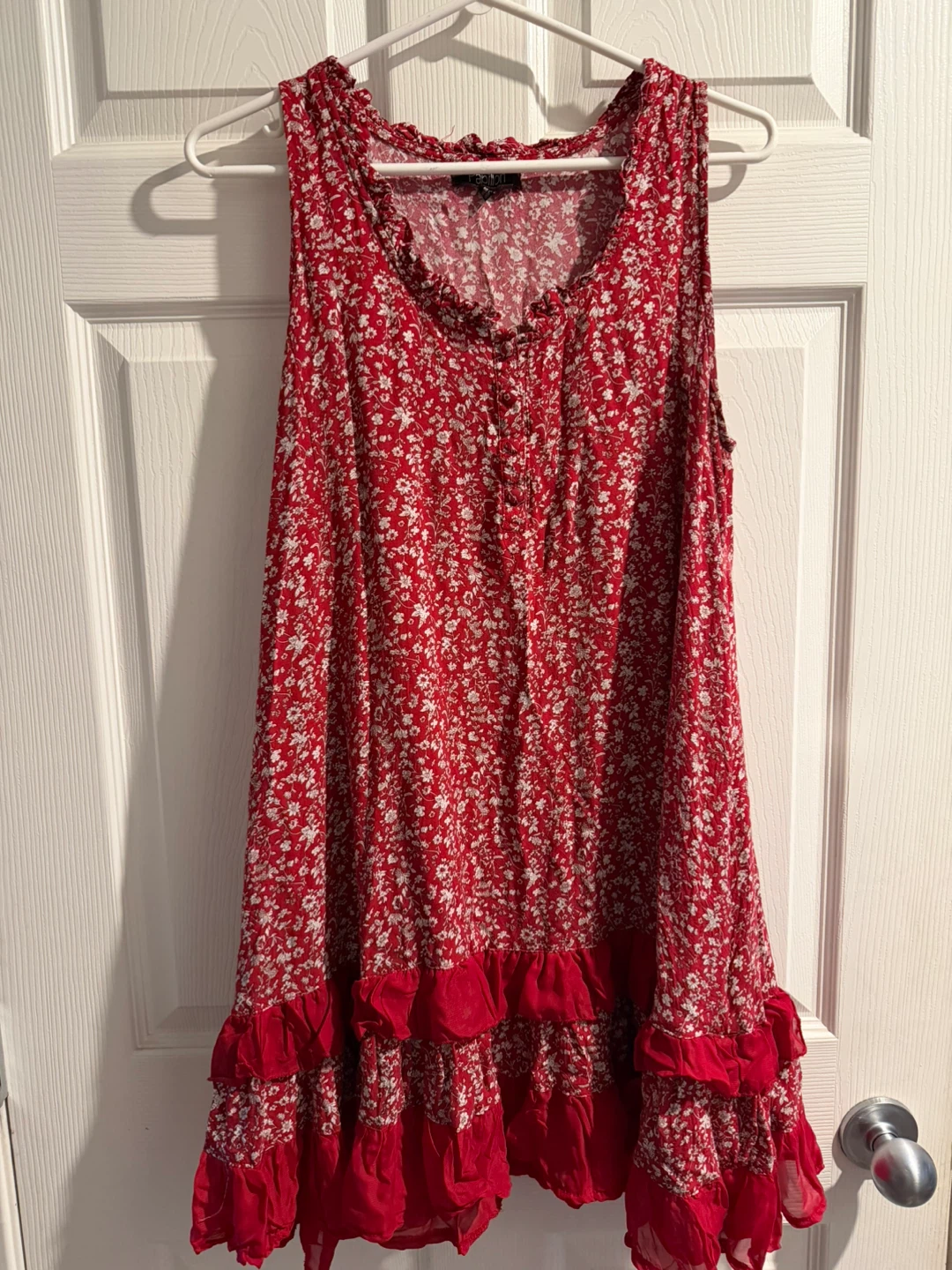 Papillon Red Floral Print Dress - Size M