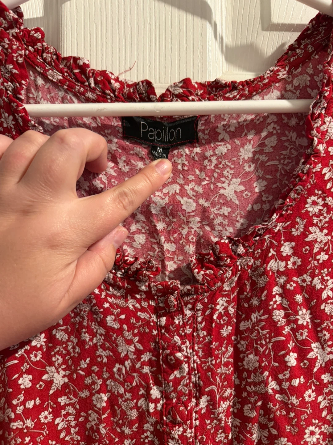 Papillon Red Floral Print Dress - Size M - photo 2