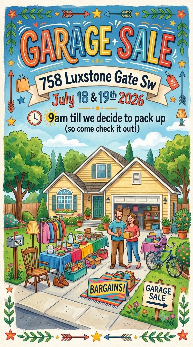 Garage Sale - July 18 & 19, 2026