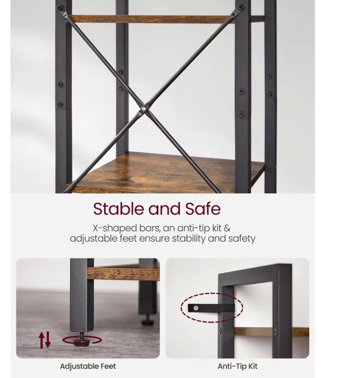 Tall Industrial 6-Tier Bookshelf - photo 4