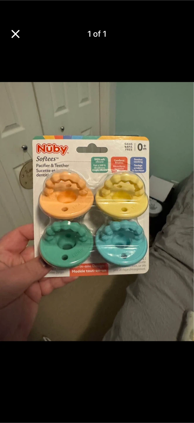 Nuby Softees Pacifier & Teether Set (4 Pack)