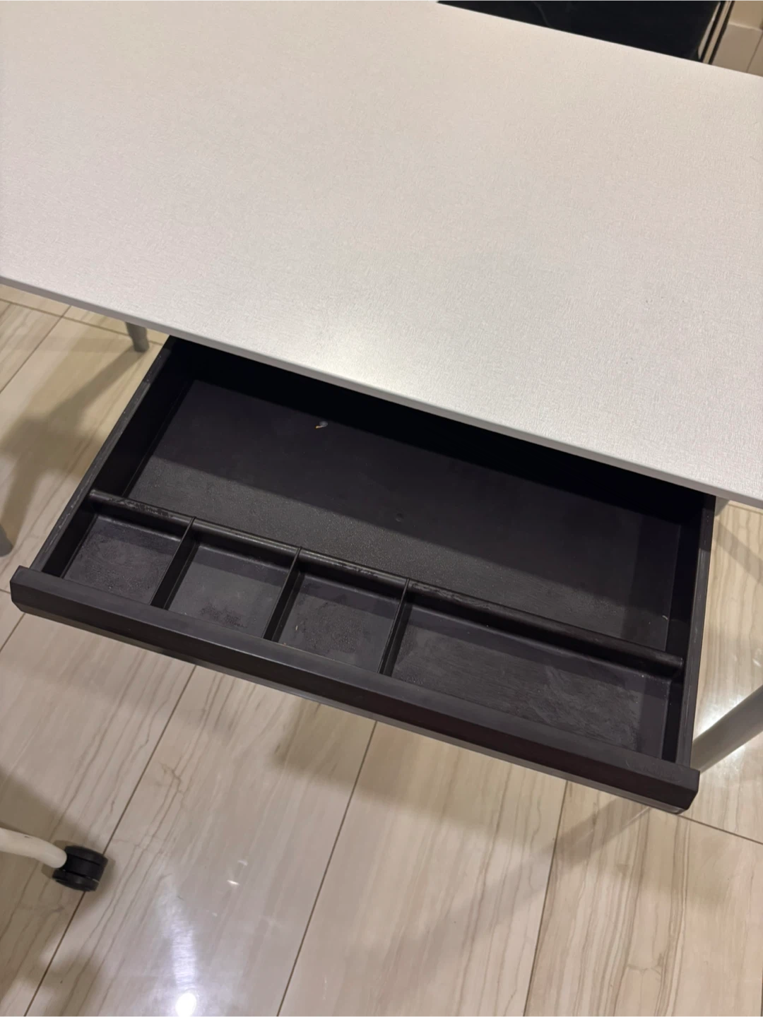 White Desk with Drawer - photo 2