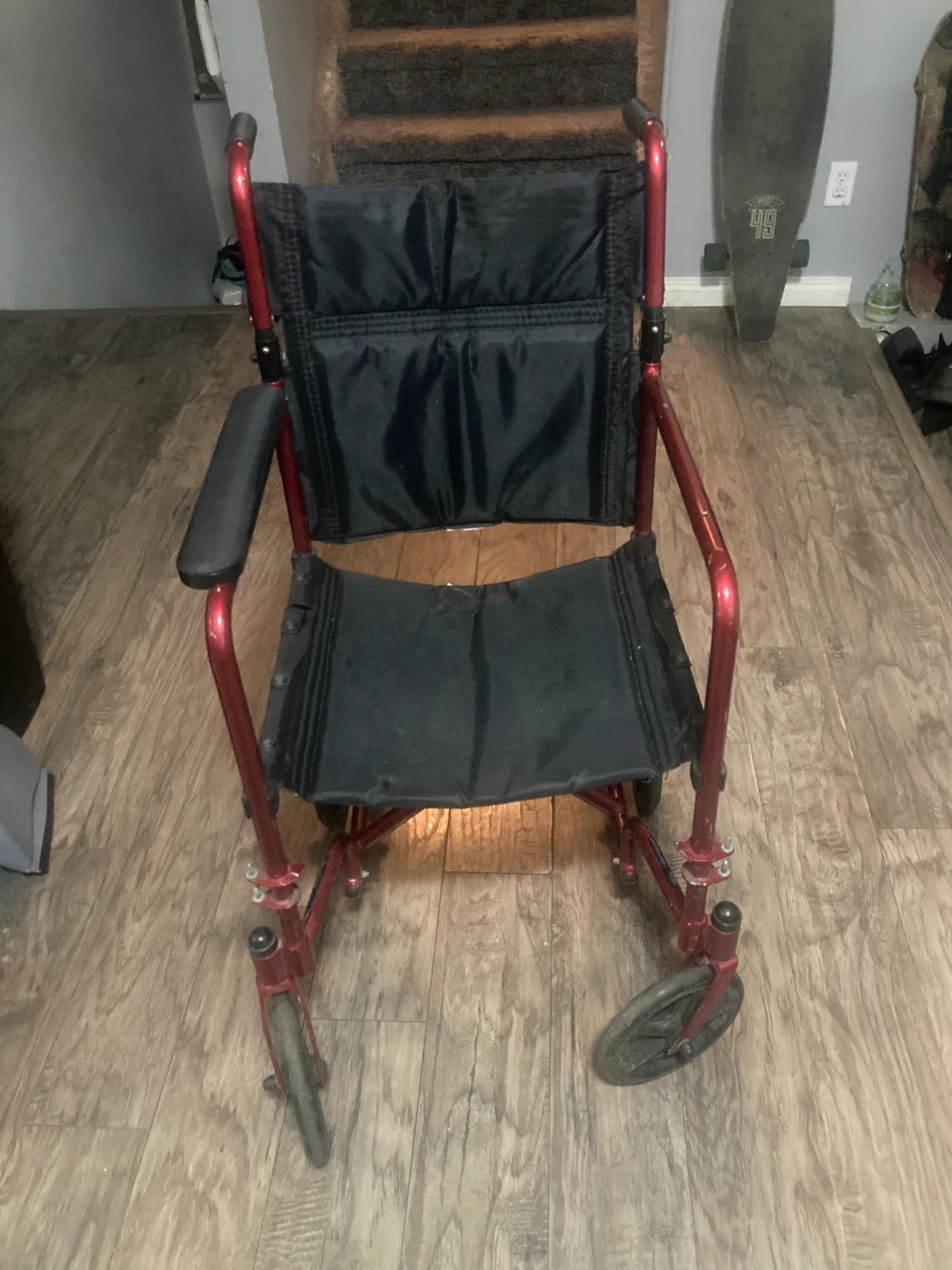 Red transport wheel chair