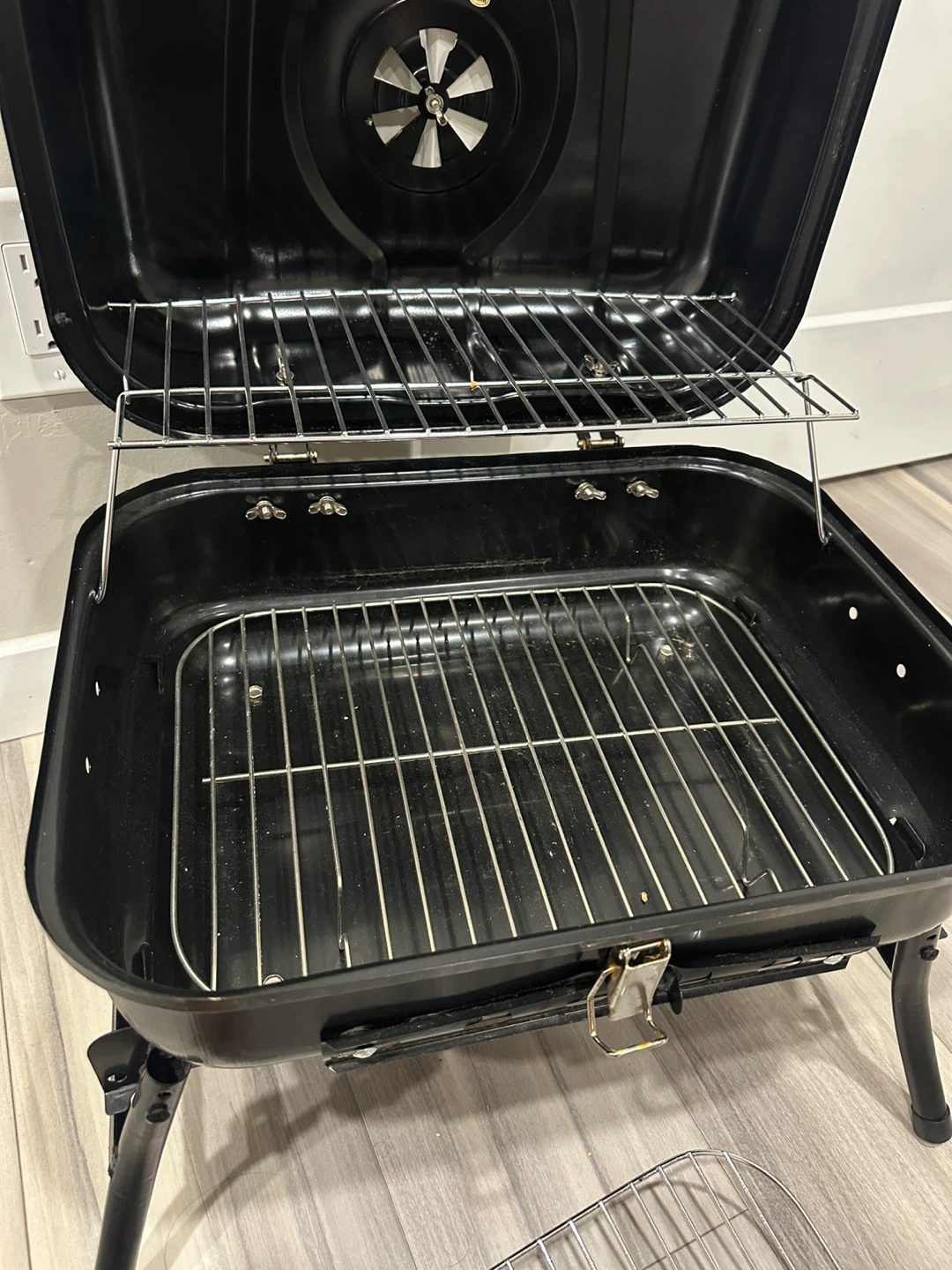 Black Portable Charcoal Grill - photo 3