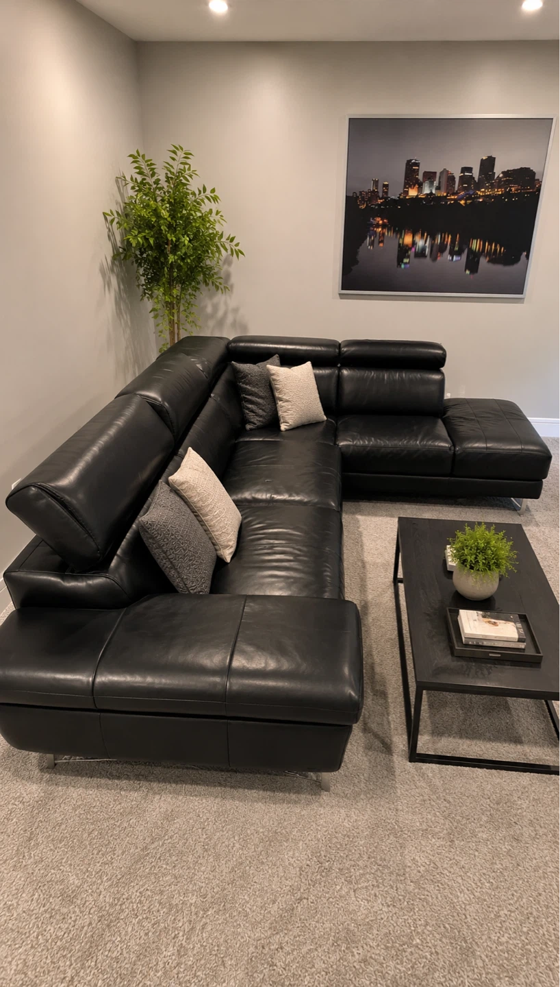 Natuzzi Editions Genuine Leather Sectional Sofa–Premium Italian - photo 4