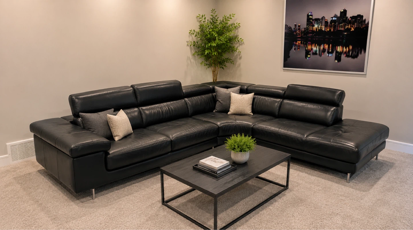 Natuzzi Editions Genuine Leather Sectional Sofa–Premium Italian - photo 3