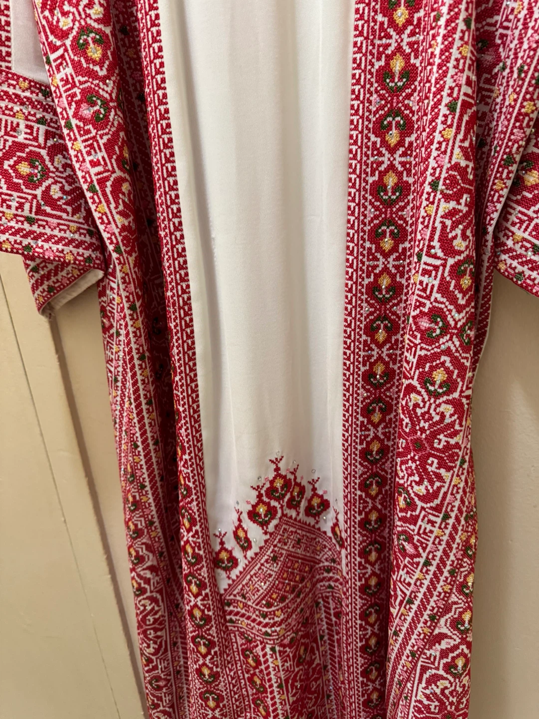 White Embroidered Kaftan Dress size 4 - photo 3