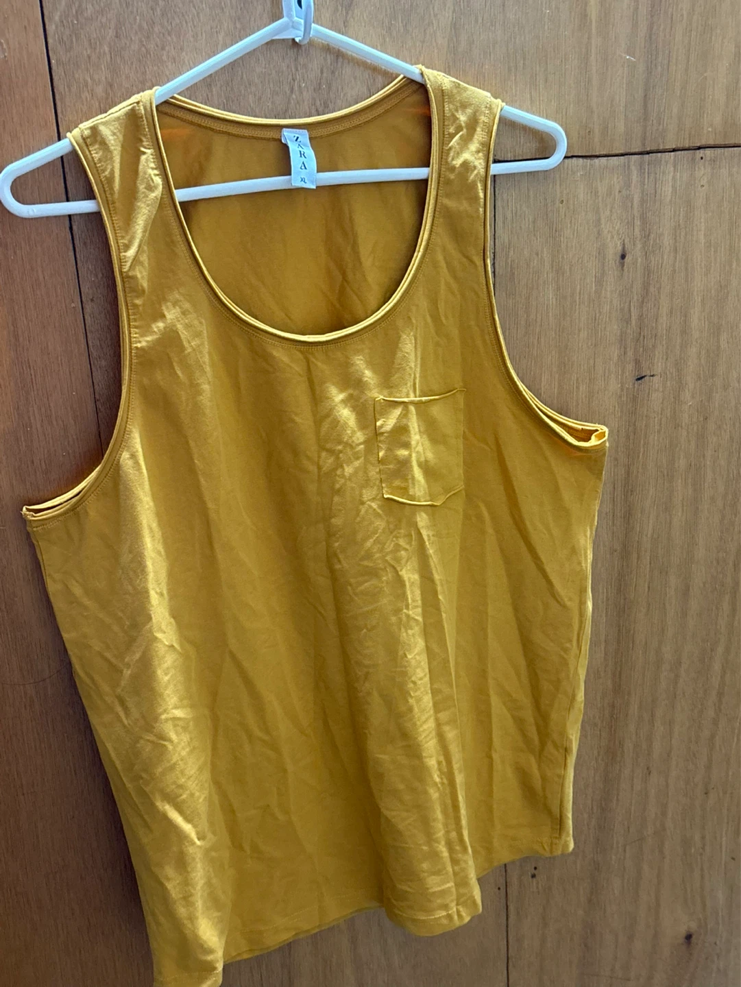 ZARA Man Yellow Cotton Pocket Tank Top XL - photo 2