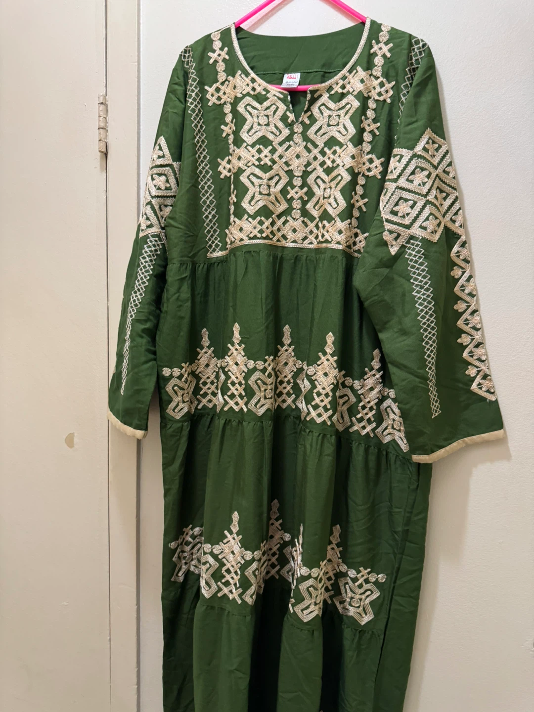 Green Embroidered Kaftan Dress size 3
