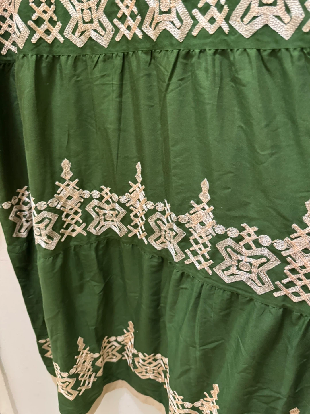 Green Embroidered Kaftan Dress size 3 - photo 3