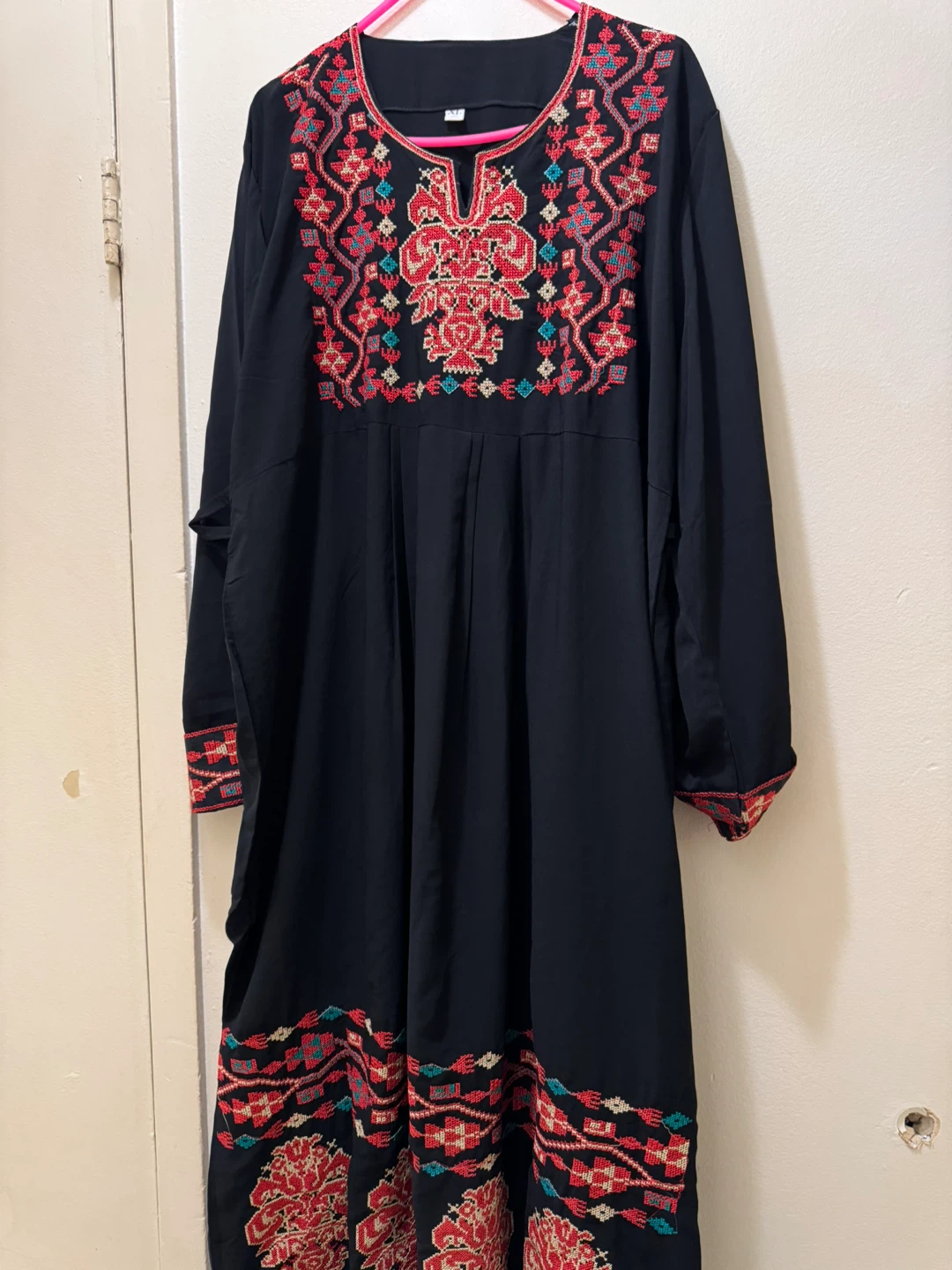 Black Embroidered Maxi Dress XL