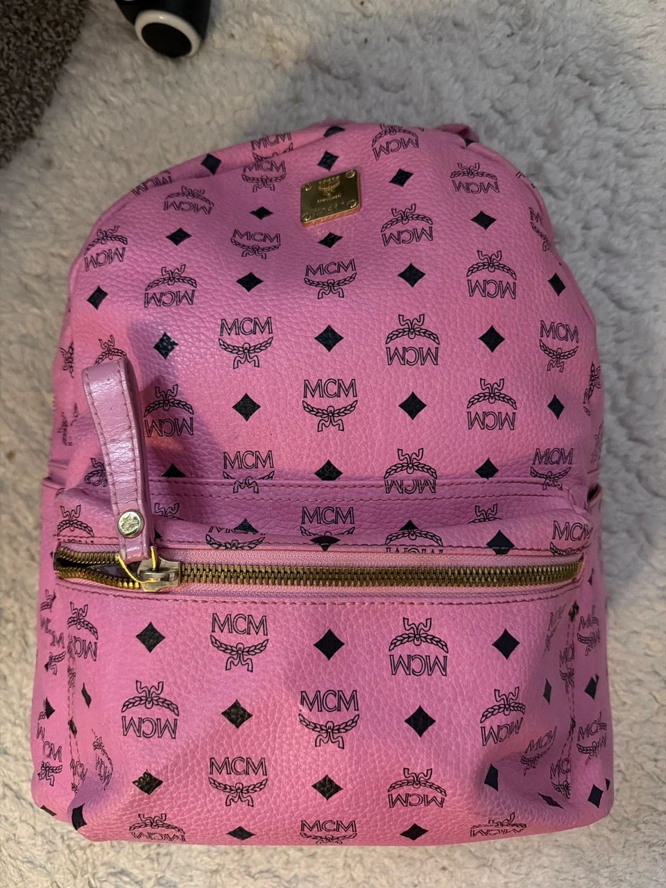 MCM Pink Studded Backpack