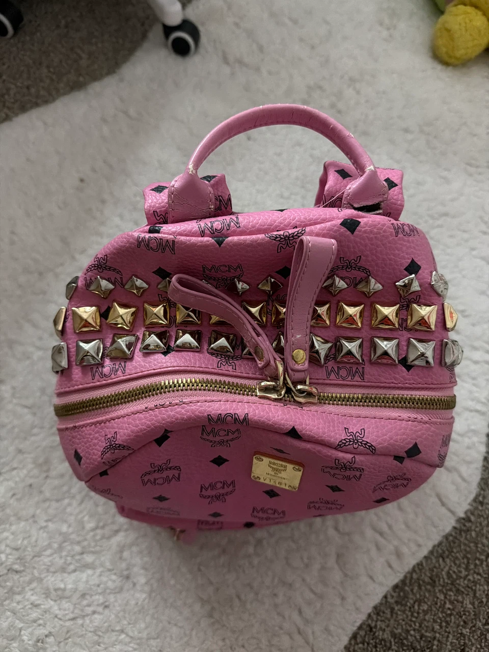 MCM Pink Studded Backpack - photo 2