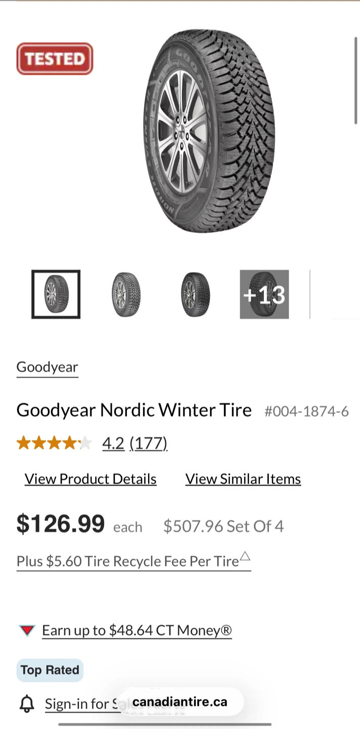 GoodYear Winter Tires-185/60 R14-All Tires included - photo 5