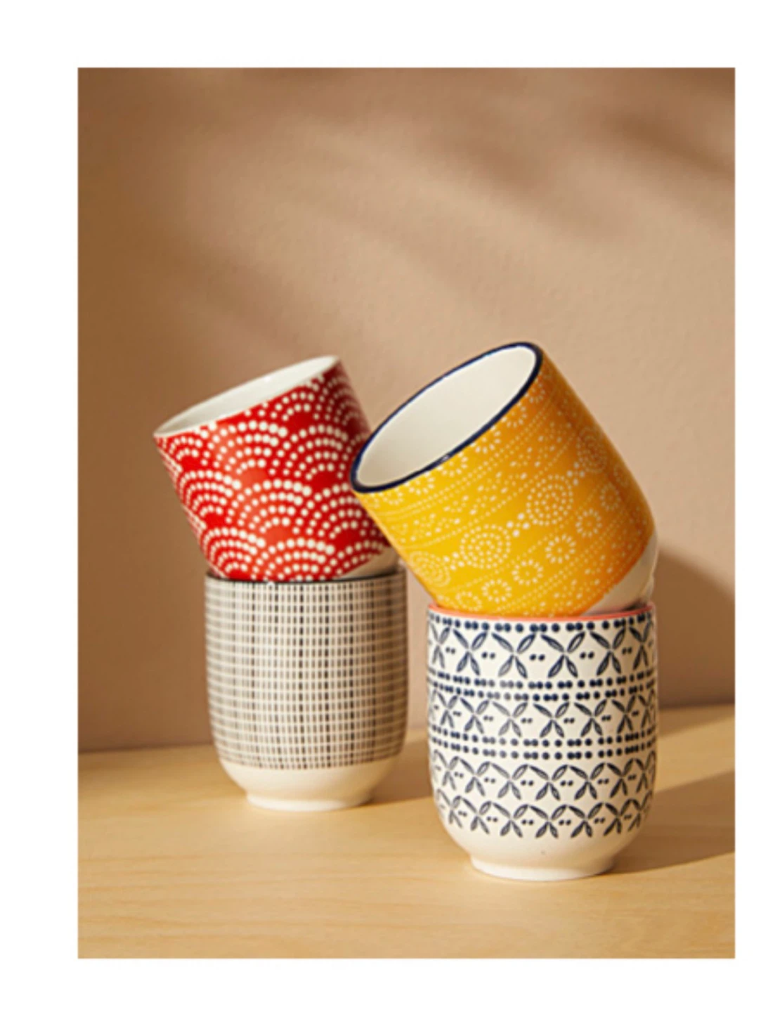 Set of 4 Simons Maison Porcelain Tumblers - 250 ml