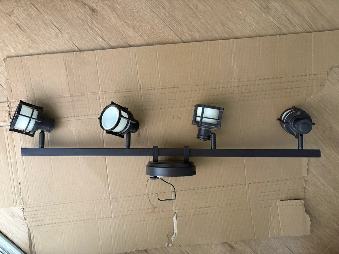 Dark Metal 4-Light Track Lighting Fixture