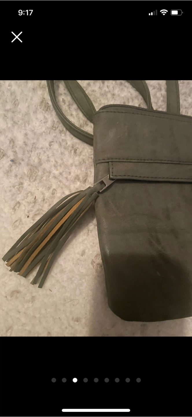 Olive Green Crossbody Purse with Tassel