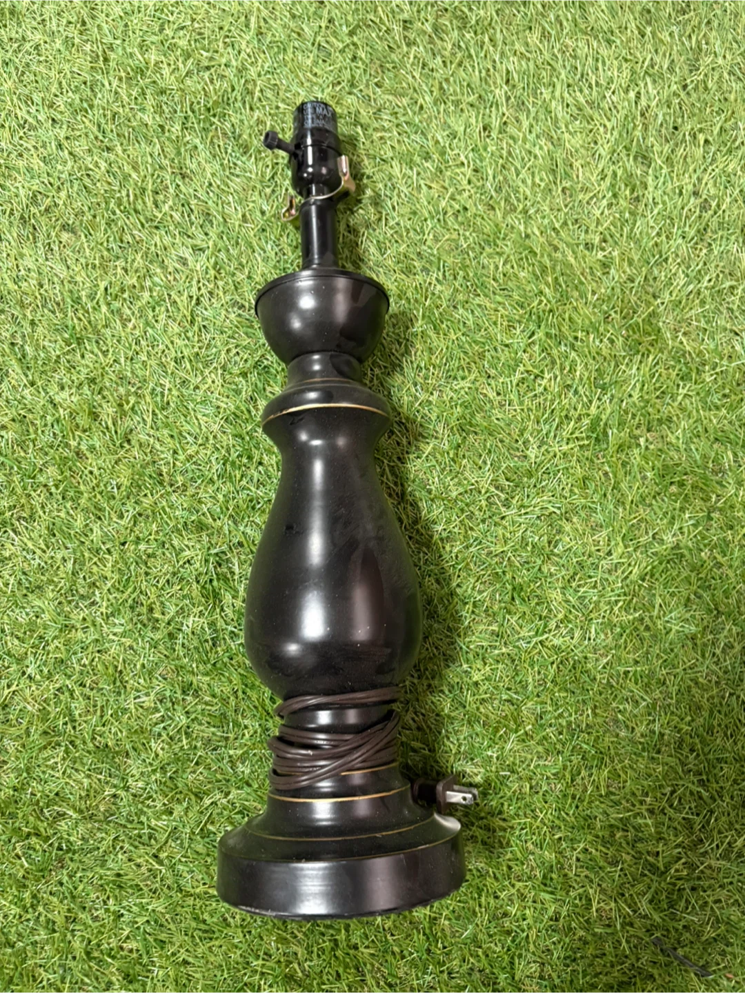 Pair of Black Table Lamps with Gold Accents - photo 3