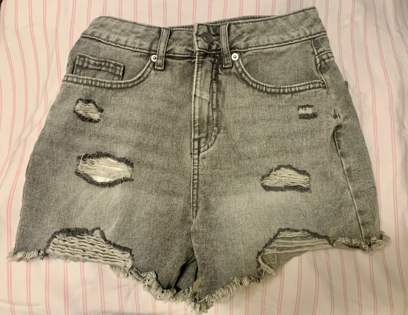 Grey Denim Shorts Size 3