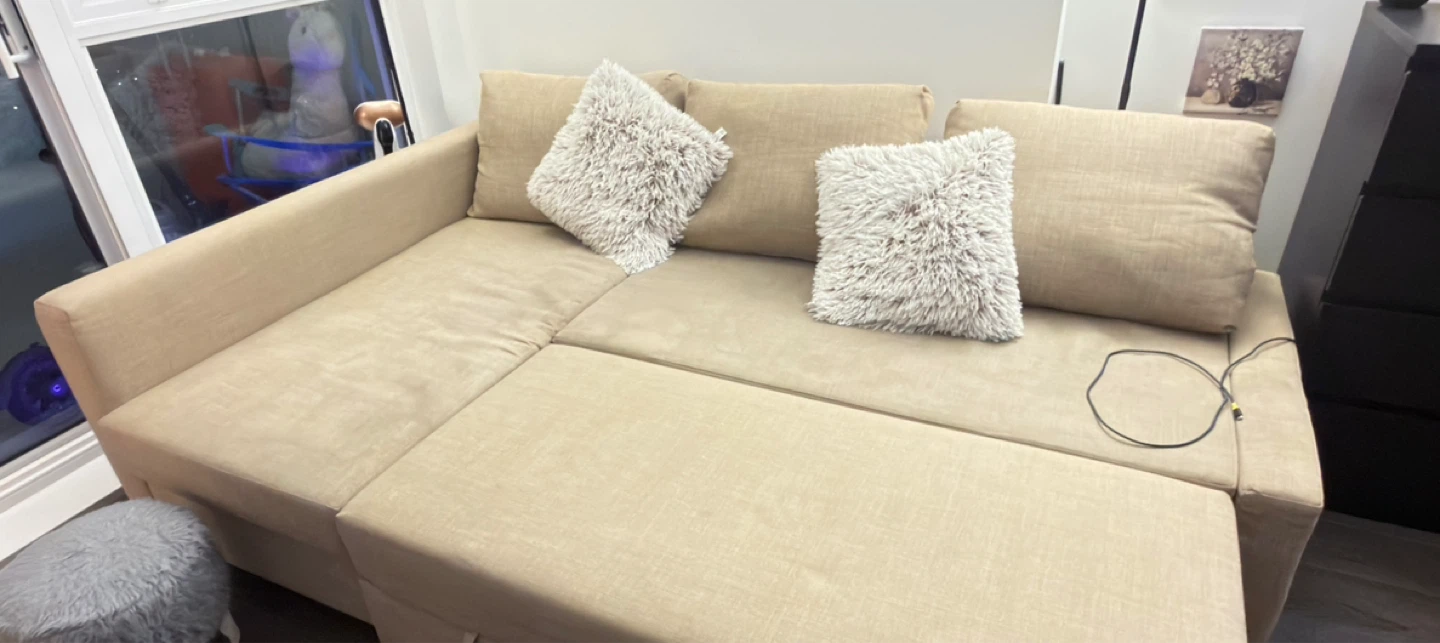 Beige Sectional Sofa Couch - photo 2