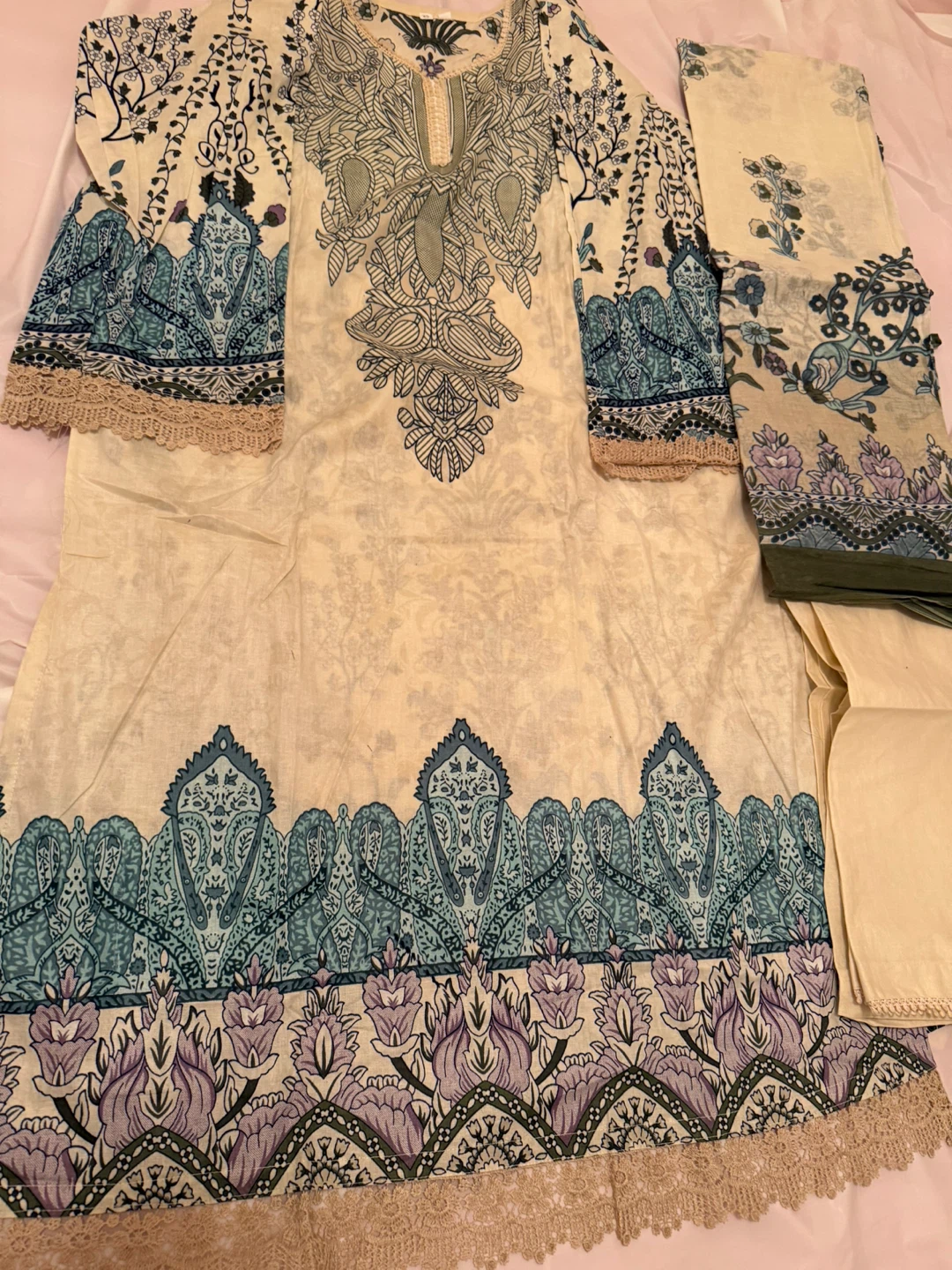 Women's 3-Piece Printed Kurti Set brand new large &XL