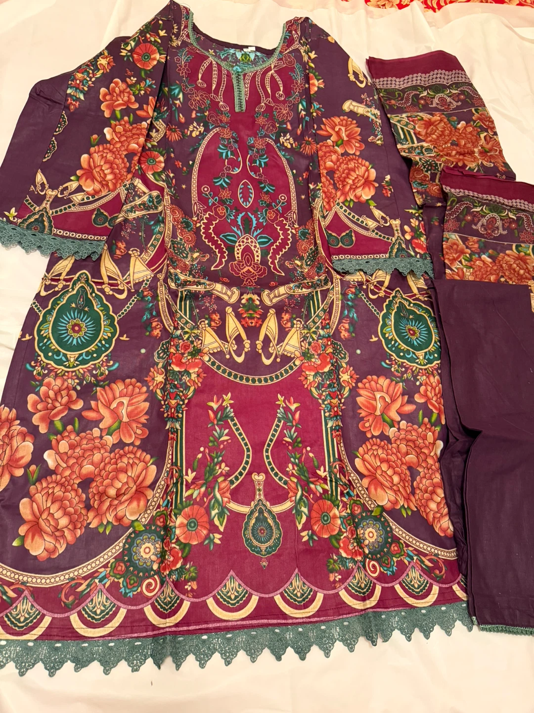 Women's 3-Piece Printed Kurti Set brand new large &XL - photo 2