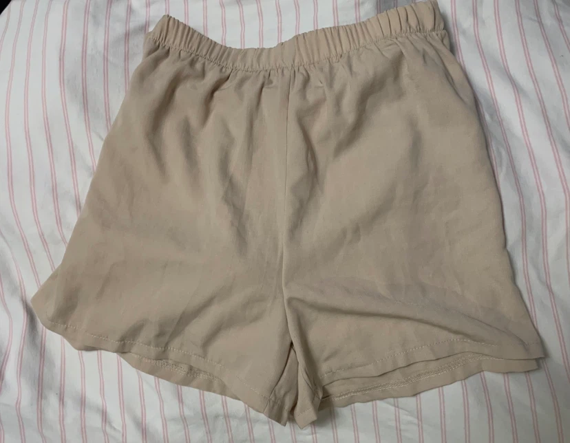 Beige Paperbag Waist Shorts - photo 2